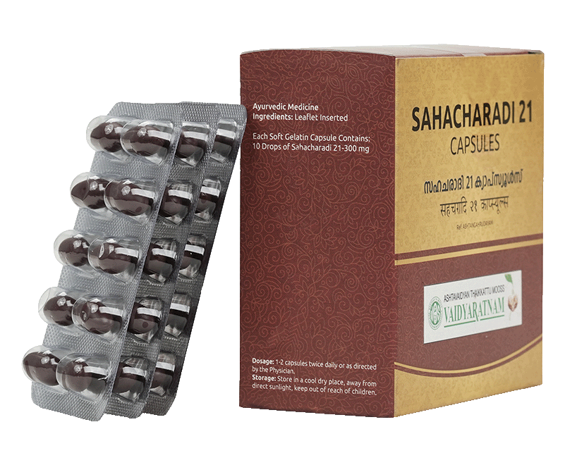 Buy 21 Sahacharadi Soft Gel Capsule 100 NOS - Vaidyaratnam