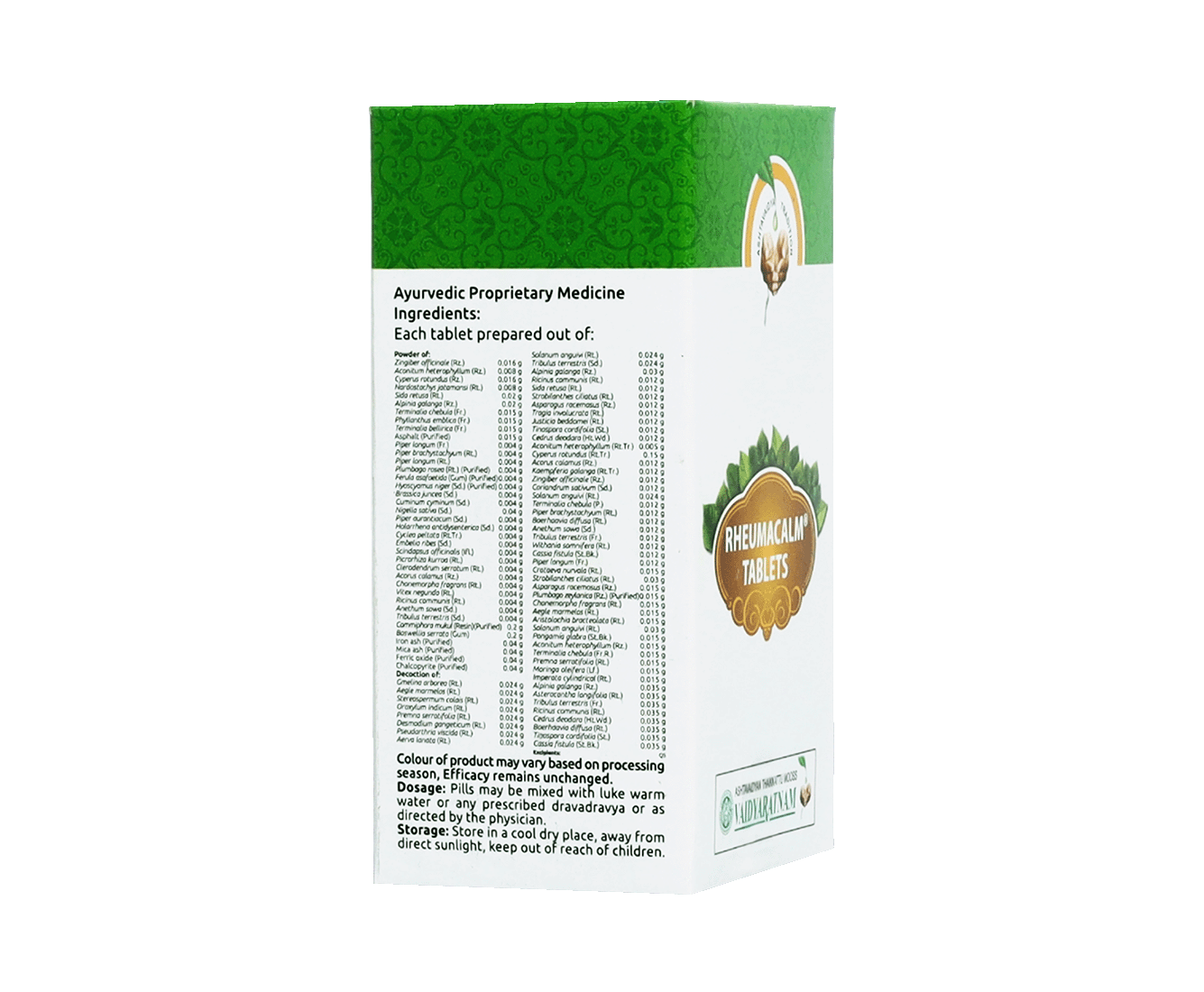 Rheumacalm Tablets 100 NOS for Musculoskeletal pain, Sciatica, Lumbago, etc.