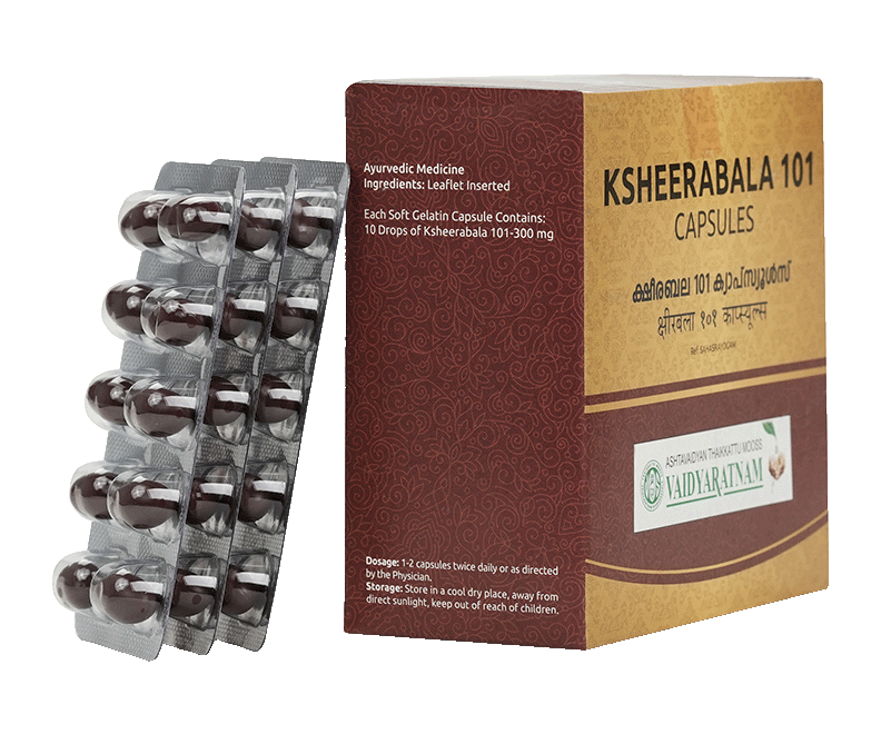 Order 101 Ksheerabala Soft Gel Capsule 100 NOS - Vaidyaratnam