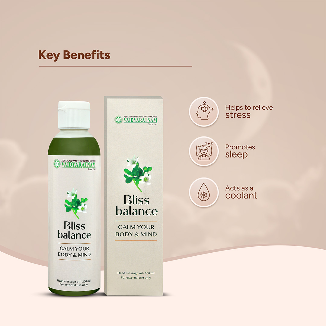 Bliss Balance head massage oil for stress relief
